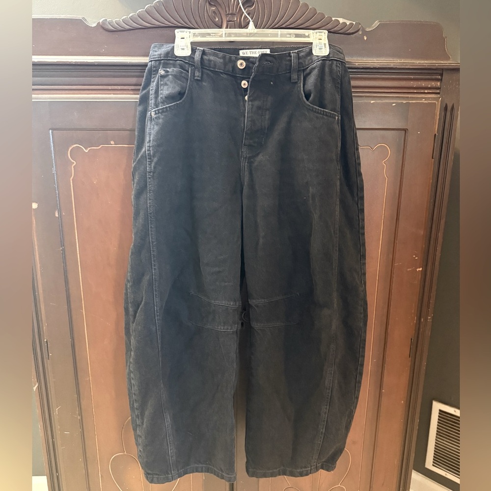 Free People barrel jeans- super stylish, I’m just too short for this style.